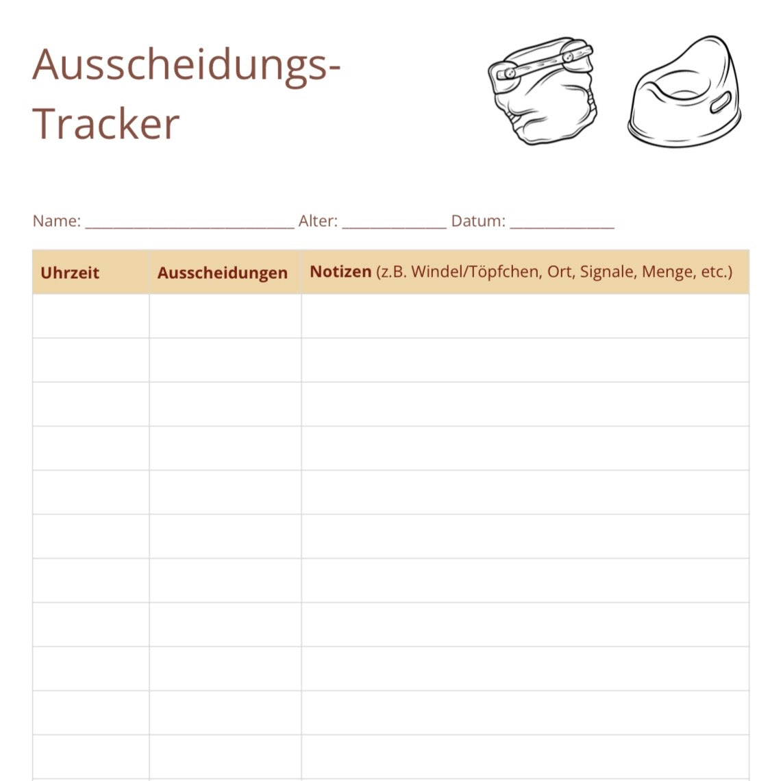 Ausscheidungs-Tracker